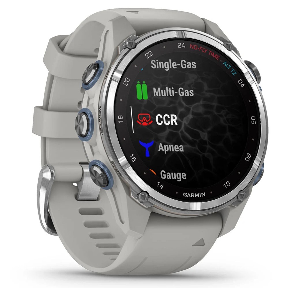 Смарт-годинник Garmin Descent Mk3 43мм Stainless Steel with Fog Grey Silicone Band (010-02753-04)