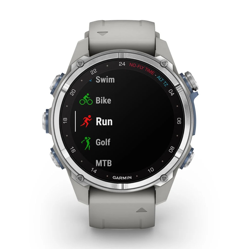 Смарт-годинник Garmin Descent Mk3 43мм Stainless Steel with Fog Grey Silicone Band (010-02753-04)