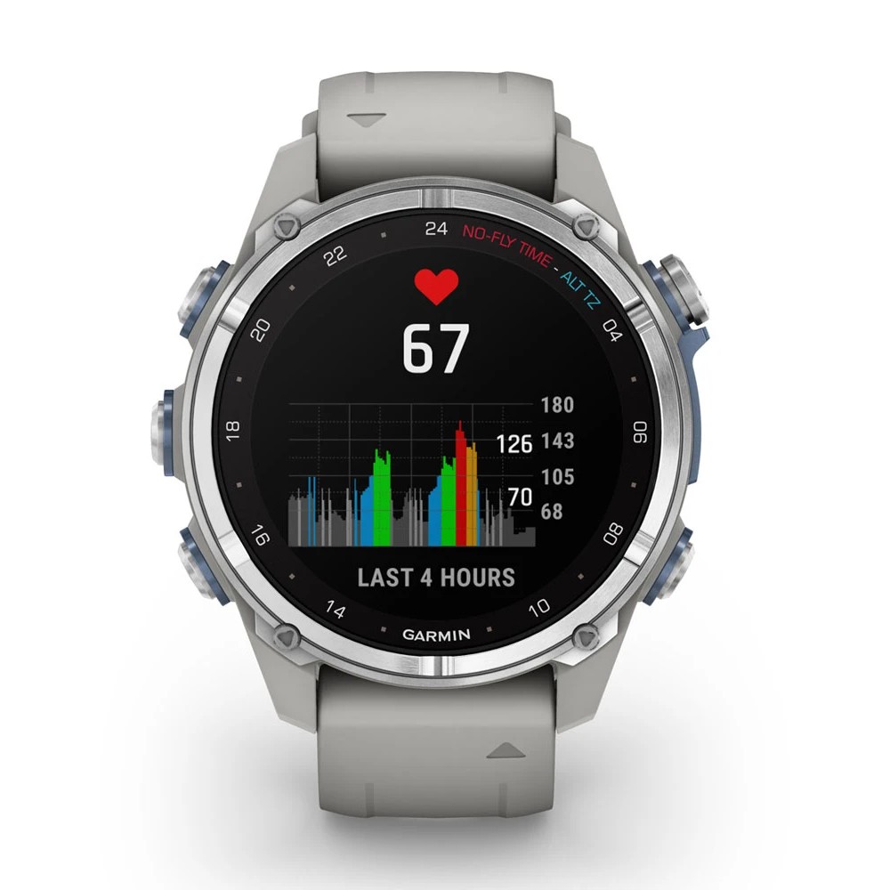 Смарт-годинник Garmin Descent Mk3 43мм Stainless Steel with Fog Grey Silicone Band (010-02753-04)