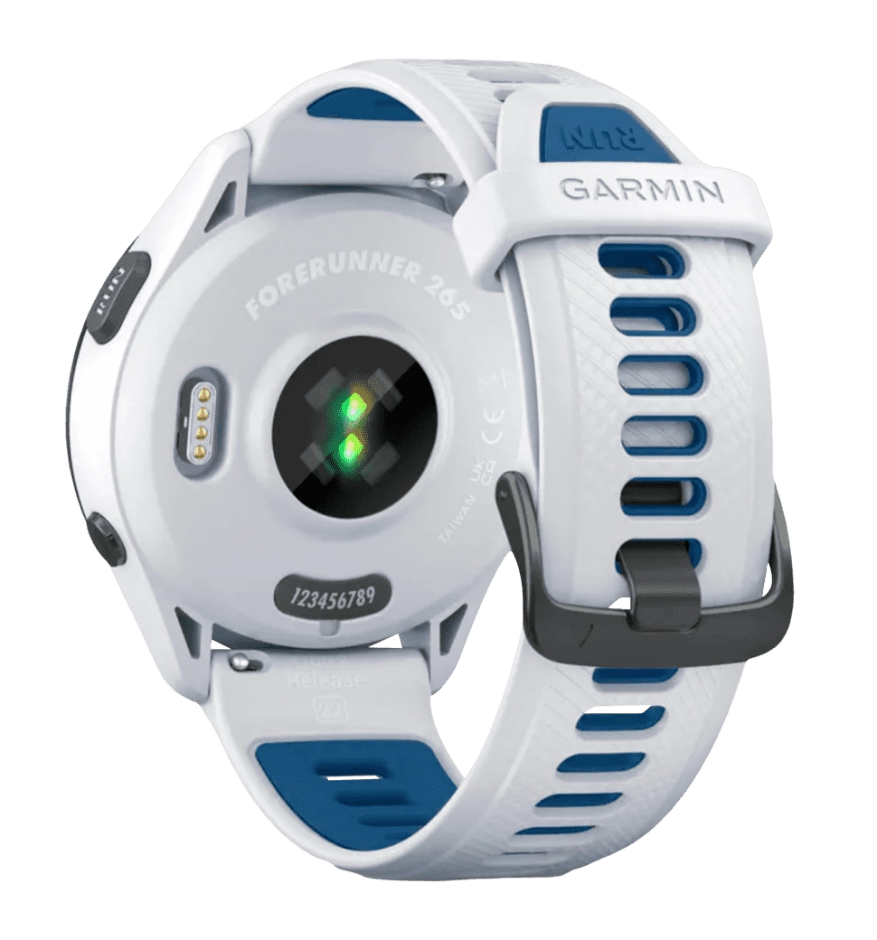 Смарт-часы Garmin Forerunner 265 Black Bezel w. Whitestone Case and Whitestone/Tidal Blue S. Band (010-02810-01/11/51)