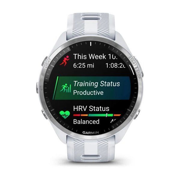 Смарт-годинник Garmin Forerunner 965 Titanium Bezel with Whitestone Case and Whitestone/Powder Gray Silicone Band (010-02809-11)