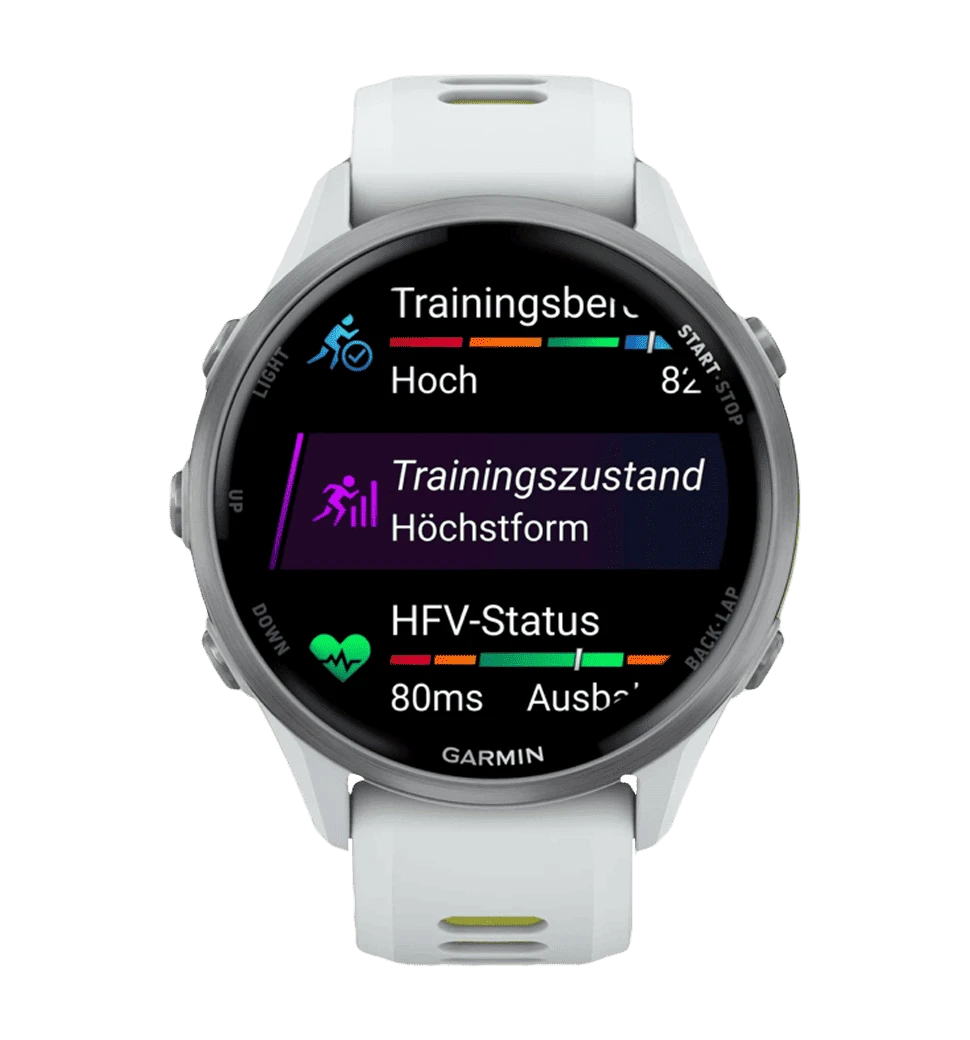 Смарт-годинник Garmin Forerunner 970 Titanium w. Whitestone Case and Whitestone/T. Amp Yellow Band (010-02969-01/11)