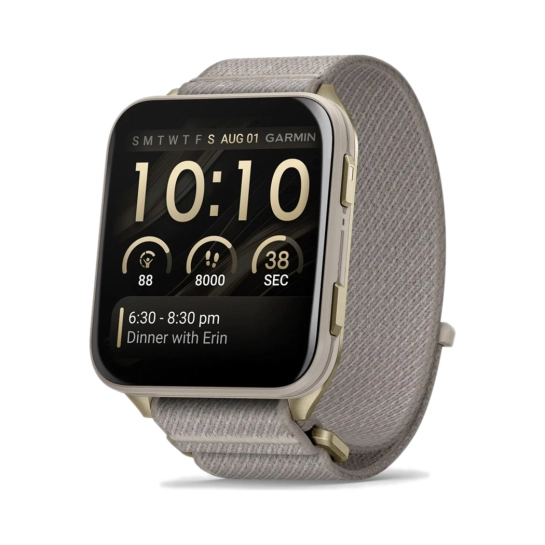 Смарт-годинник Garmin Venu X1 Soft Gold Titanium and French Grey Nylon (010-02980-33/08)