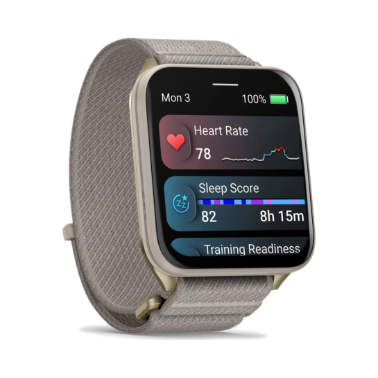 Смарт-годинник Garmin Venu X1 Soft Gold Titanium and French Grey Nylon (010-02980-33/08)