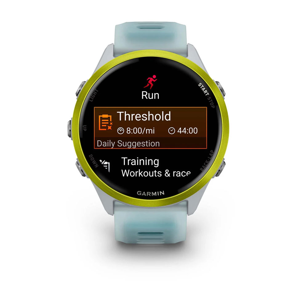 Смарт-годинник Garmin Forerunner 570 47mm Amp Yellow Aluminium with Translucent Whitestone/Turquoise Band (010-02971-01)