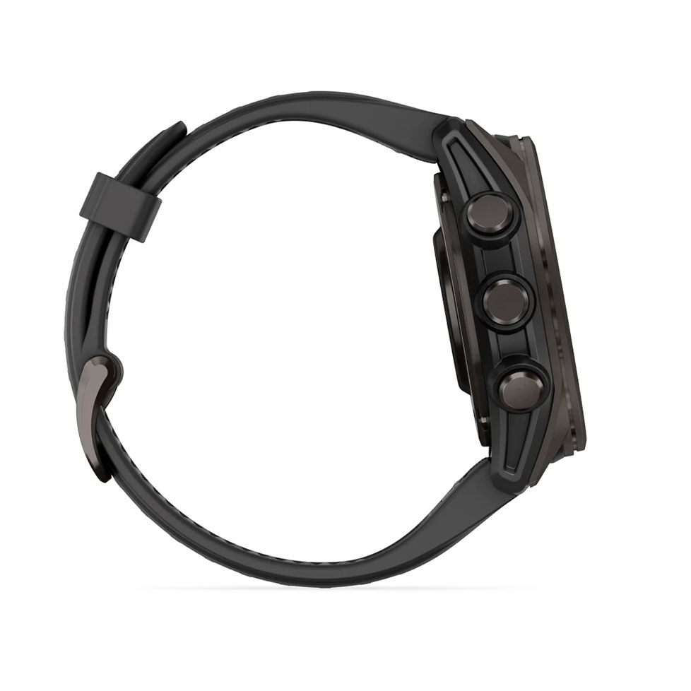Спортивний годинник Garmin Fenix 8 43mm AMOLED Sapphire Carbon Gray DLC Tit. w. Black/Pebble Gray S. Band (010-02903-20/21)